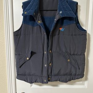 Ultra RARE–Aviator Nation Reversible Vest-Navy/Grey. FREE SHIPPING AND STICKER!